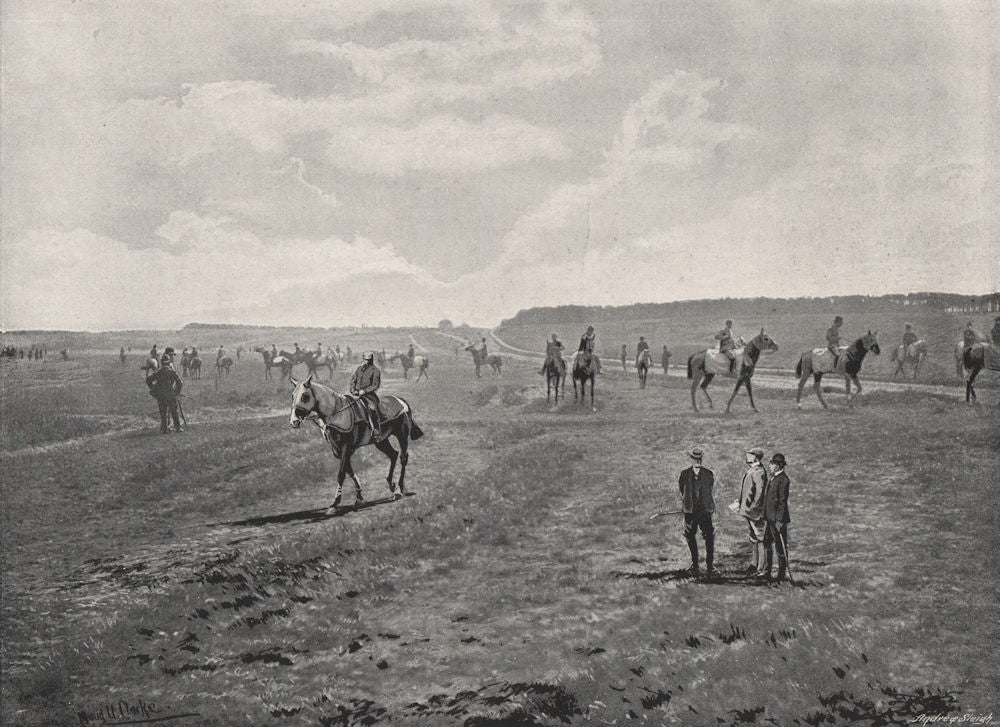 NEWMARKET. Bury Heath. Suffolk 1900 old antique vintage print picture